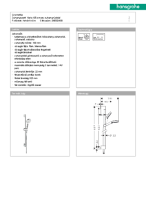 hansgrohe Crometta zuhanyszett Vario, 65 cm-es zuhanyrúddal - műszaki adatlap