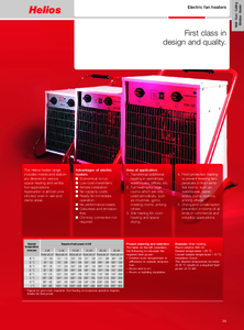 Helios SH/STH/TH hordozható/telepített villamos fűtőventilátorok <br>
(Helios Standard Range Catalogue 4.0, 39-41. oldal) - részletes termékismertető