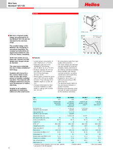 M1 MiniVent® kisventilátorok <br>
(Helios Standard Range Catalogue 4.0, 22-27. oldal)  - részletes termékismertető