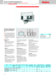 InlineVent KV radiális légcsatorna ventilátorok <br>
(Helios Standard Range Catalogue 4.0, 374-389. oldal)  - részletes termékismertető