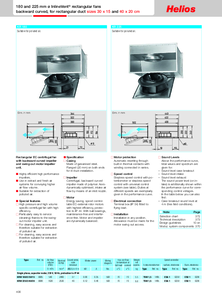 InlineVent KR és SKR radiális légcsatorna ventilátorok <br>
(Helios Standard Range Catalogue 4.0, 406-419. oldal)  - részletes termékismertető
