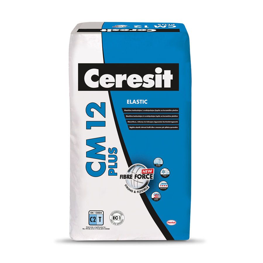 Ceresit CM 12 Plus elasztikus, vékony- és közepes ágyazású  burkolatragasztó