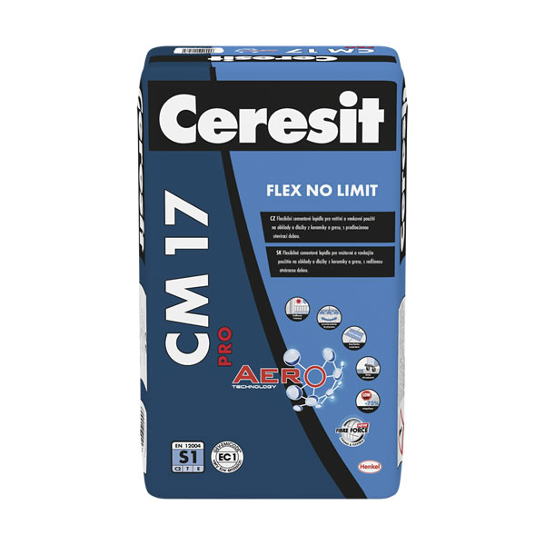 Ceresit CM 17 PRO emelt minőségű, „NO LIMIT” flexibilis burkolatragasztó