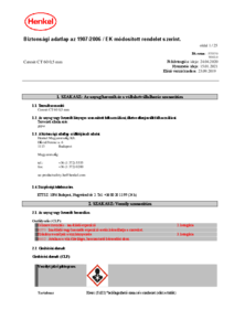 Ceresit CT 60 Visage dekoratív akril vékonyvakolat - biztonsági adatlap