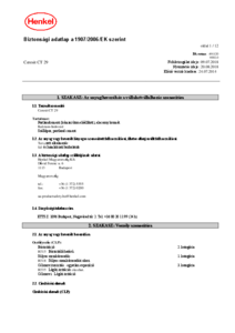 Ceresit CT 29 TINCI vékonyvakolat és réskitöltő glettanyag - biztonsági adatlap