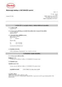 Ceresit CT 126 gipszes beltéri glettanyag - biztonsági adatlap
