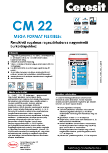 Ceresit CM 22 rendkívül rugalmas ragasztóhabarcs - műszaki adatlap