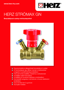HERZ STRÖMAX-GN beszabályozó szelepek fűtéshez/hűtéshez mérőszelepekkel - általános termékismertető
