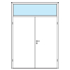 Hörmann DesignLine Groove beltéri ajtók - Kétszárnyú ajtó, metszetek - CAD fájl