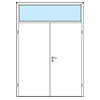 Hörmann DesignLine Plain beltéri ajtók - Kétszárnyú ajtó, metszetek - CAD fájl