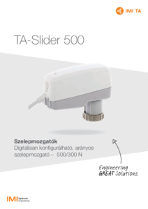 TA-Slider 500 szelepmozgatók - részletes termékismertető