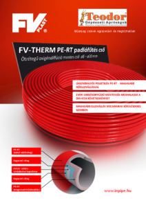 FV Therm PE-RT padlófűtés cső - részletes termékismertető