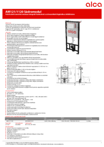 AM121/1120 WC tartály automatikus higiéniai csővezeték átöblítéssel - műszaki adatlap