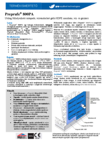 Preprufe® 800PA vízszigetelő membrán - részletes termékismertető
