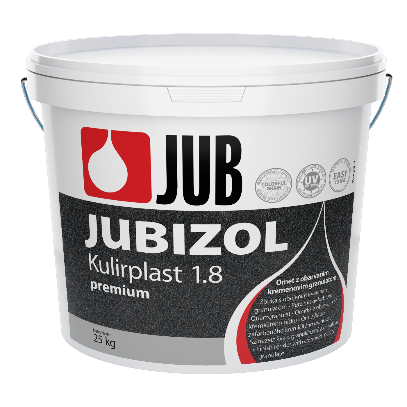 JUBIZOL Kulirplast 1.8 Premium színezett kvarcszemcsés akril lábazati vakolat