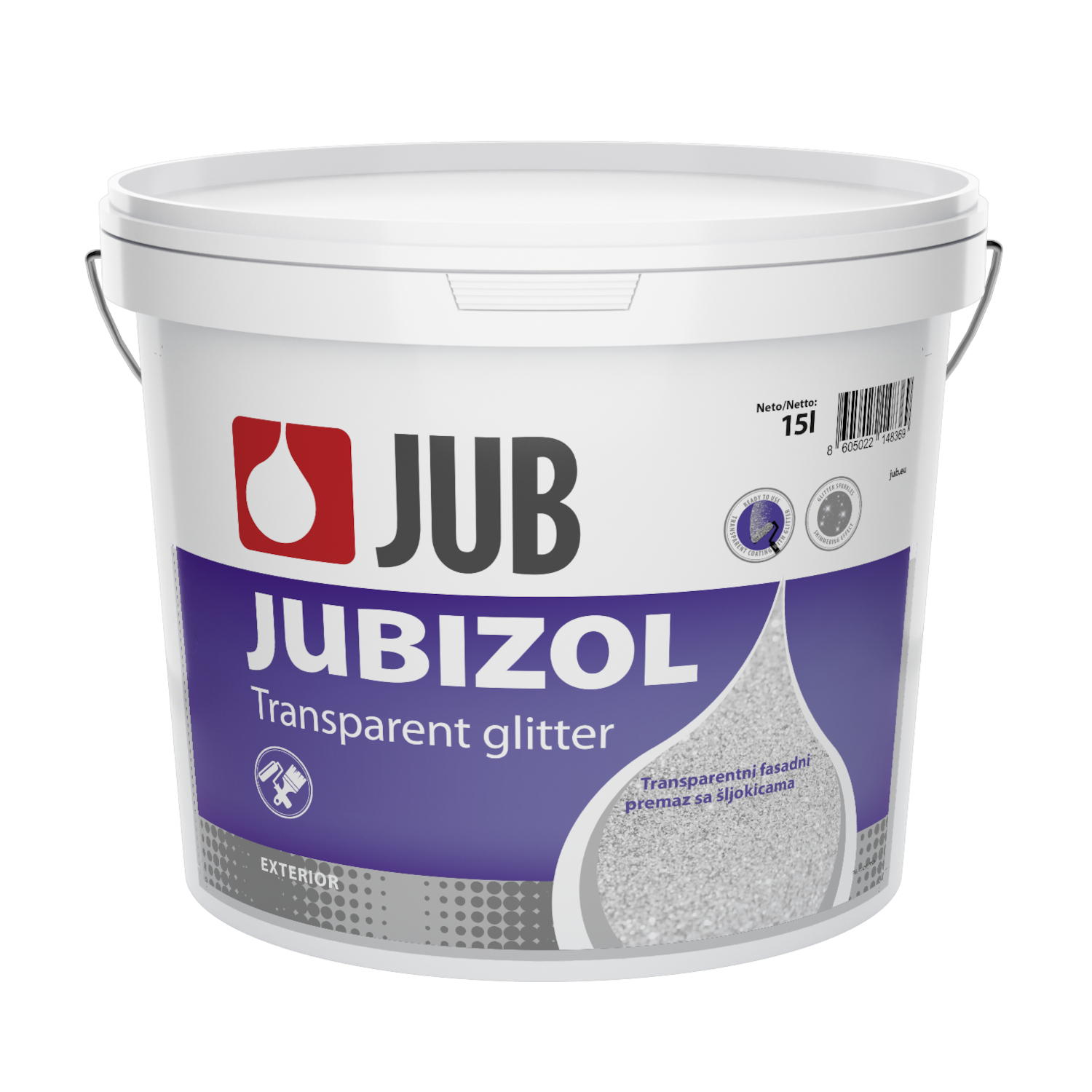 JUBIZOL Transparent glitter áttetsző dekorációs bevonat csillámokkal