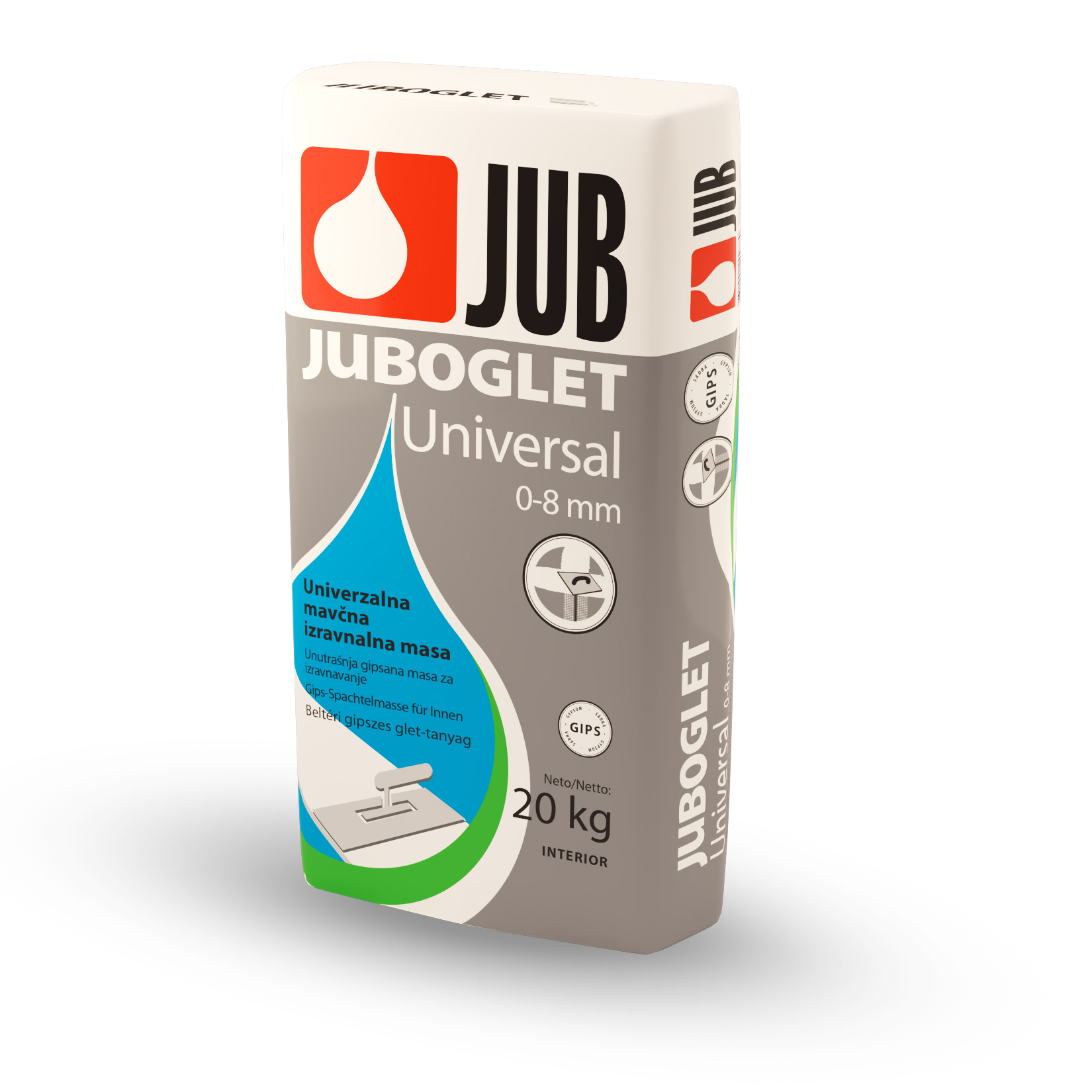 JUBOGLET Universal 0-8 beltéri gipszes kiegyenlítő anyag