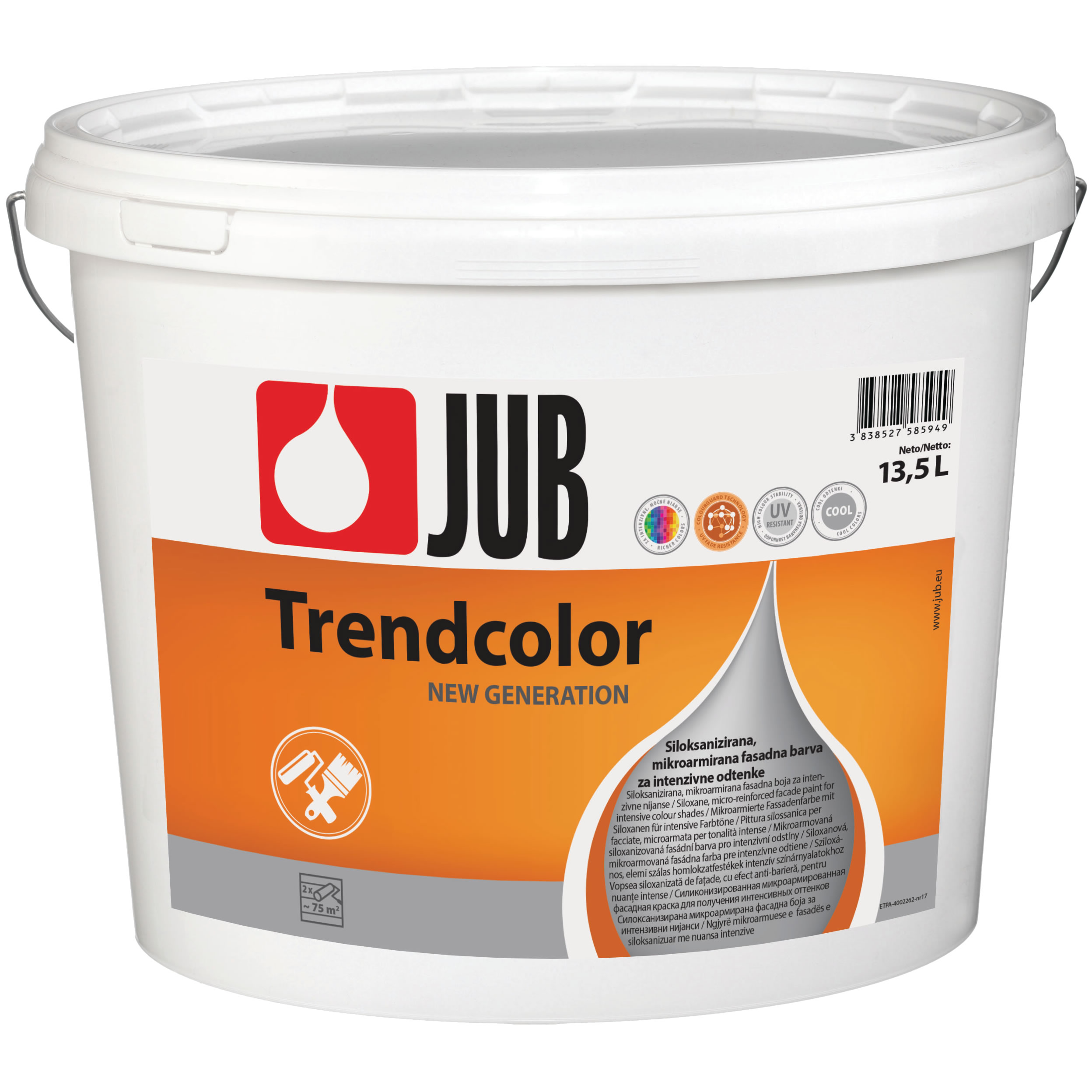 TRENDCOLOR intenzív színekhez, elemi szálas homlokzatfesték