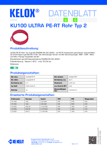 KELOX Ultra PE-RT ötrétegű csövek - műszaki adatlap