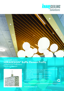 HERADESIGN® Baffle Element Profile akusztikus fagyapot lamella - műszaki adatlap
