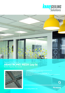 Armstrong Mesh Lay-in fém álmennyezetek <br>Board, Tegular, Microlook  - műszaki adatlap