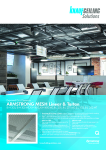 Armstrong Mesh Linear&Tartan fém álmennyezet - műszaki adatlap