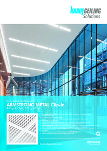 Armstrong Metal Clip-In rejtett bordás fém álmennyezet<br>R-Clip, R-Clip F, T-Clip, K-Clip - műszaki adatlap