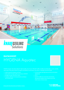 Knauf Ceiling Solutions HYGENA Aquatec ásványi álmennyezet lapok - műszaki adatlap