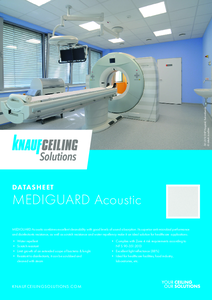 Knauf Ceiling Solutions MEDIGUARD Acoustic ásványi álmennyezeti lapok - műszaki adatlap