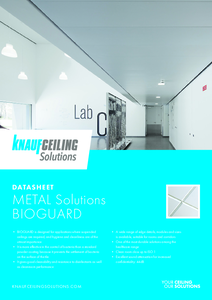 Knauf Ceiling Solutions METAL Solutions BIOGUARD fém álmennyezet - műszaki adatlap