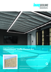 HERADESIGN® Baffle Element Arc akusztikus fagyapot lamellák - műszaki adatlap