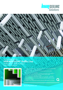 HERADESIGN® Baffle Line akusztikus fagyapot lamellák - műszaki adatlap