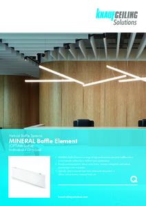 MINERAL Baffle Element függőleges álmennyezeti lamellák - műszaki adatlap