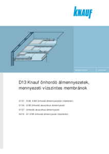 Knauf D13 önhordó álmennyezet - részletes termékismertető