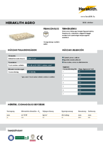 Heraklith Agro fagyapot tábla - műszaki adatlap