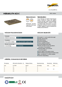 Heraklith A2-C fagyapot tábla - műszaki adatlap