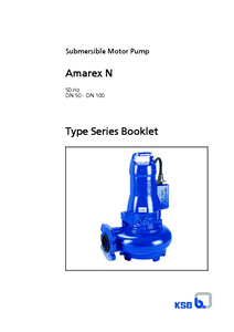 Amarex N - merülőmotoros szennyvízszivattyú	 - műszaki adatlap