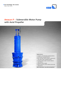 Amacan P - csőakna szivattyú axiális propellerrel - általános termékismertető