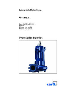 Amarex - merülőmotoros szennyvízszivattyú - műszaki adatlap