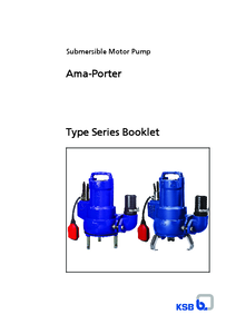 Ama-Porter - merülőmotoros szennyvízszivattyú - műszaki adatlap