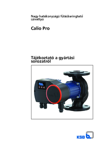 Calio Pro - száraz telepítésű keringető szivattyú - műszaki adatlap