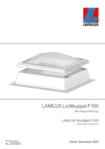 LAMILUX F100 felülvilágító kupola - szerelési útmutató