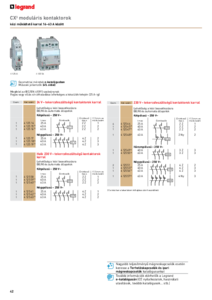 CX³ moduláris kontaktorok <br>
(Legrand katalógus 2020-2021 / 42-43. és 45. oldal) - részletes termékismertető
