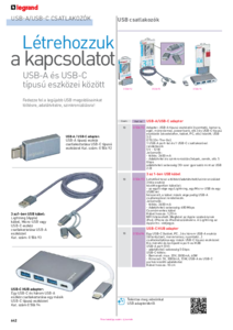 USB csatlakozók <br>
(Legrand katalógus 2020-2021 / 642-643. oldal) - részletes termékismertető