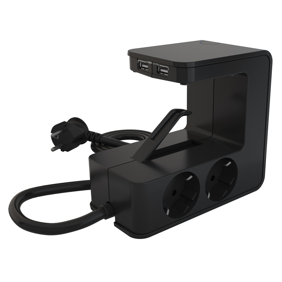 Asztalra rögzíthető elosztó USB csatlakozókkal (kat. szám 6 948 12) 