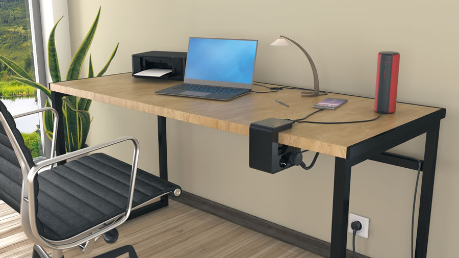 Asztalra rögzíthető elosztó USB csatlakozókkal (kat. szám 6 948 12) 