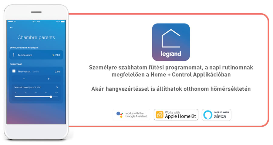 Személyre szabható fűtési programok a Home + Control Applikációban