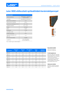 Leier MDE nyílásáthidaló - műszaki adatlap
