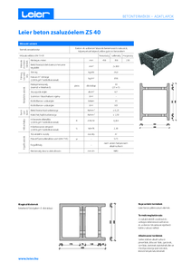 Leier beton zsaluzóelem ZS 40 - műszaki adatlap