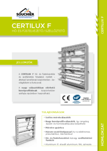 Certilux F lamellás hő- és füstelvezető szellőztető homlokzatra - általános termékismertető